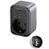 UGREEN Hálózati elosztó, Konnektor bővítő, 1x Schuko, 2x USB-A, 1x USB-C, 30W, szürke
