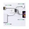 UGREEN Hálózati elosztó, Konnektor bővítő, 1x Schuko, 2x USB-A, 1x USB-C, 30W, szürke