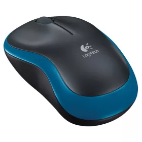 Logitech M185 vezeték nélküli, fekete-kék, egér