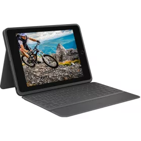   Logitech Rugged Folio Ultra-protective keyboard case with Smart Connector for iPad (7th, 8th and 9th gen) - Graphite - UK