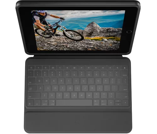 Logitech Rugged Folio Ultra-protective keyboard case with Smart Connector for iPad (7th, 8th and 9th gen) - Graphite - UK