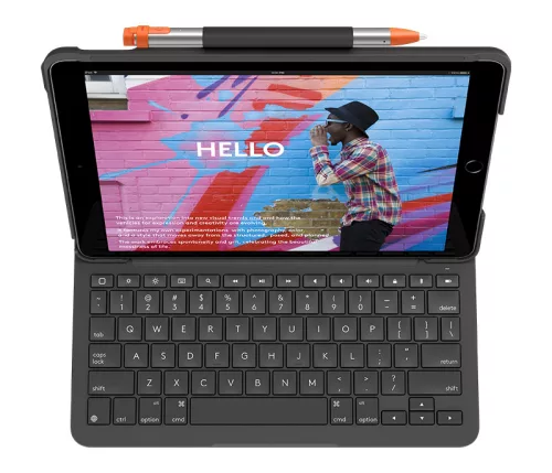 Logitech Slim Folio keyboard case for iPad (7th, 8th, & 9th gen) - Graphite - UK