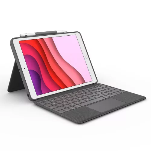 Logitech Combo Touch Detachable backlit keyboard case for iPad (7th, 8th, and 9th gen) - Graphite - UK