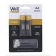 WELL akku elem, USB-C kábellel újratölthető, ceruza (AA) 1660mAh, 2db/Cs