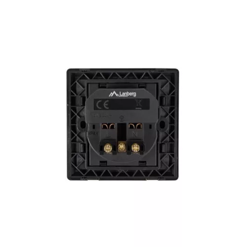 Lanberg AC süllyesztett fali aljzat 230V 2 USB porttal 2.1A, Schuko aljzat fekete