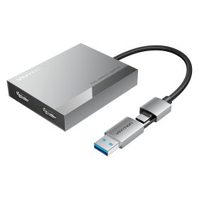 Vention USB-C/USB-A -> HDMI*2 (dual) MST, dokkoló