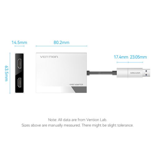 Vention USB-C/USB-A -> HDMI*2 (dual) MST, dokkoló