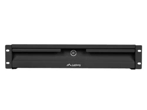 Lanberg AK-2001-B 19" 2U 483x360mm 4x ponton rögzíthető 90kg terhelhetőségű fekete rack fiók