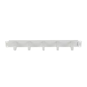  Lanberg 19" 1U gyűrűs kábelrendező panel, 5 fém gyűrű, szürke