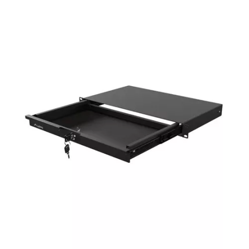 Lanberg 19" fiók, 1U/483×270 mm,  30 kg maximum terhelhetőség:, fekete