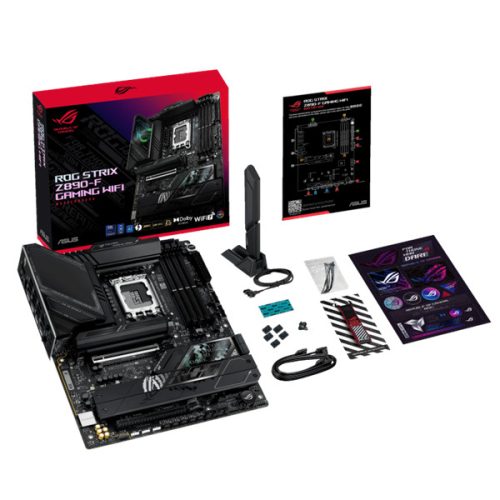 Asus Alaplap - Intel ROG STRIX Z890-F GAMING WIFI LGA1851 (Z890, ATX, 4xDDR5 8600+MHz, 4xSATA3, 5xM.2, HDMI+DP)