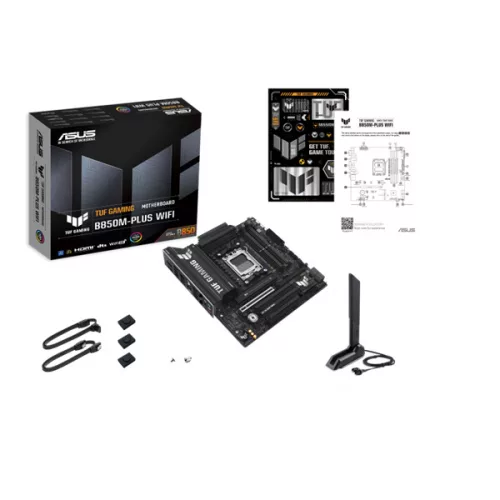 Asus Alaplap - AMD TUF GAMING B850M-PLUS WIFI AM5 (B850, ATX, 4xDDR5 8000+MHz, 4xSATA3, 3x M.2, HDMI+DP)