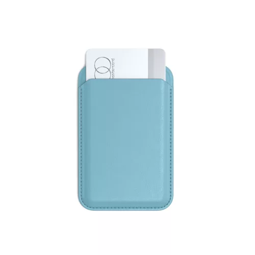 Satechi Vegan-Leather Magnetic Wallet Stand, Magsafe Compatible - Light Blue