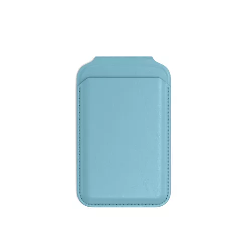 Satechi Vegan-Leather Magnetic Wallet Stand, Magsafe Compatible - Light Blue
