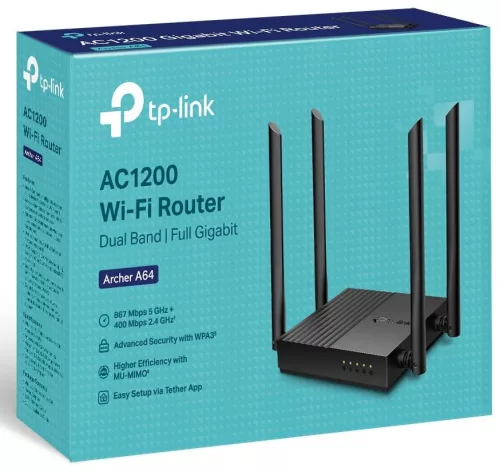 TP-LINK ROUTER ARCHER A64 AC1200 Dual-Band WiFi