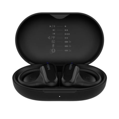 Belkin SOUNDFORM Clarfit Open-Ear Wireless Earbuds - Black