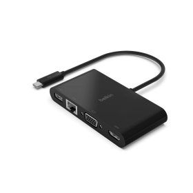   Belkin USB-C Multimedia Adapter (GBE - HDMI - VGA - USB-A) - Black