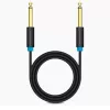 Vention 6.5mm jack/M -> 6.5mm jack/M kábel,  (fekete, aranyozott), 2m, kábel