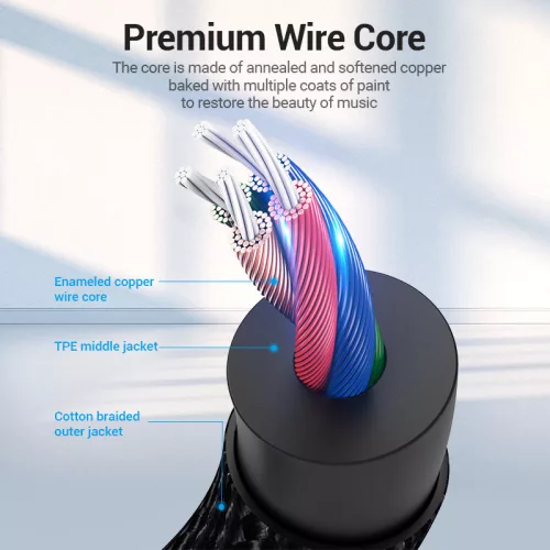 Vention 3.5mm jack/M -> 3.5mm jack/M, 1,5m, (TRRS,aux), kábel
