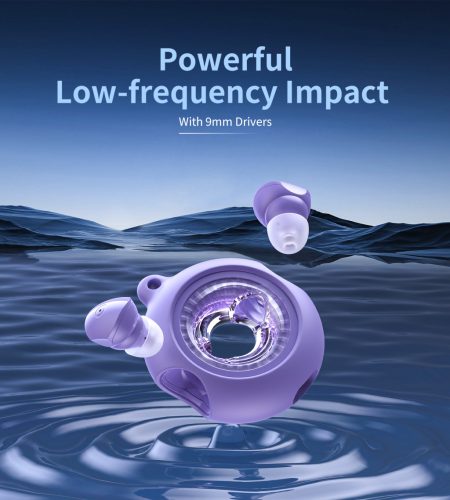 Choetech BH-T22  GlitzDonut TWS (Világító,nyakkábeles,lila), Fülhallgató