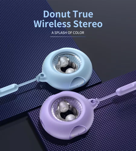 Choetech BH-T22  GlitzDonut TWS (Világító,nyakkábeles,lila), Fülhallgató