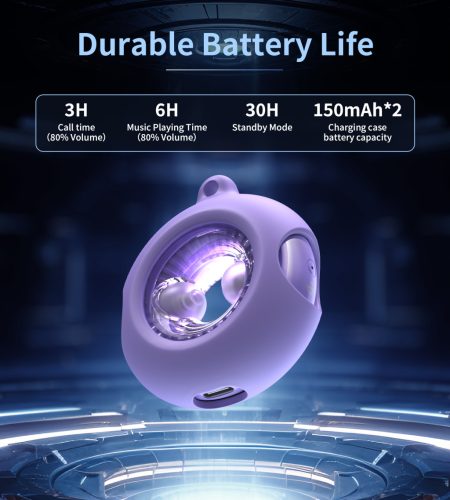 Choetech BH-T22  GlitzDonut TWS (Világító,nyakkábeles,lila), Fülhallgató