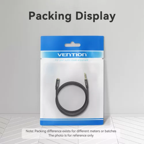 Vention 3.5mm jack/M -> 3.5mm/F, 2m, (hosszabbító,audio,fekete), kábel