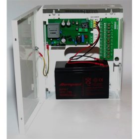   Makrai kapcsoló üzemű CCTV kamera tápegység, szünetmentes üzemmód, 6A, 10 kimenet, akkumulátorhely (12V/7Ah)