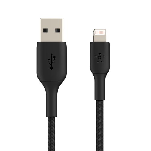 Belkin BOOST CHARGE USB-A to Lightning Cable, Braided - 0,15M - Black