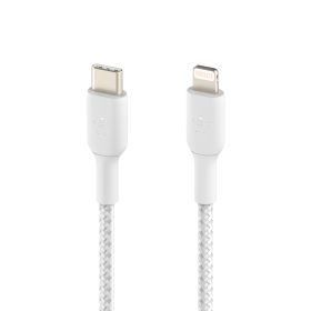   Belkin BOOST CHARGE USB-C to Lightning Cable, Braided - 1M - White