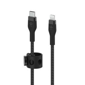   Belkin BOOST CHARGE PRO Flex USB-C to LTG, Braided Silicone Cable - 3M - Black