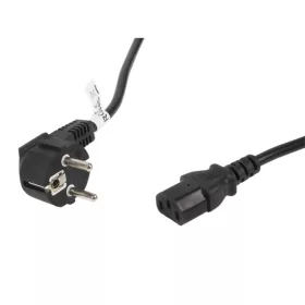 Lanberg CEE 7/7->IEC 320 C13 tápkábel, 5 m, VDE, fekete