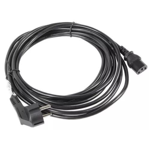 Lanberg CEE 7/7->IEC 320 C13 tápkábel, 5 m, VDE, fekete