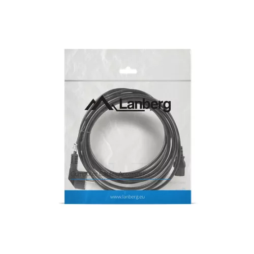 Lanberg CEE 7/7->IEC 320 C13 tápkábel, 5 m, VDE, fekete