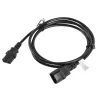 Lanberg IEC 320 C13->C14 kábel, 1,8 m, VDE, fekete