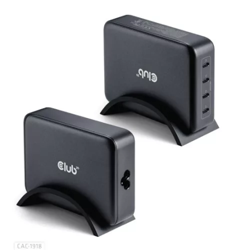 Club3D CAC-1917 gyorstöltő elosztó - 240W GaN technológia, 4x USB Type-C (PD 3.1), PPS támogatás