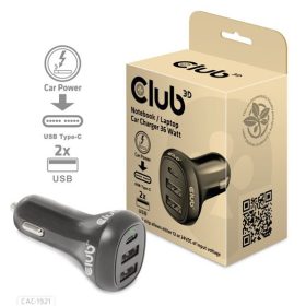   Club3D Notebook / Laptop Car Charger 36 Watt - autós töltő