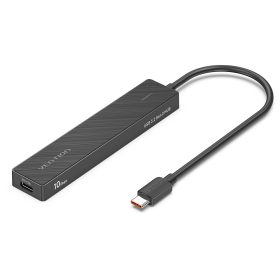   Vention USB-C -> USB-A 3.2*4 , 0,15m (táppal, 4-Portos, fekete), hub