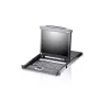 ATEN Switch 8-Port PS/2-USB VGA 17" LCD KVM, Daisy-Chain, USB periféria támogatás, Ujjlenyomat olvasó - CL5708FM-AT-AG