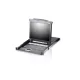 ATEN Switch 8-Port PS/2-USB VGA 17" LCD KVM, Daisy-Chain, USB periféria támogatás, Ujjlenyomat olvasó - CL5708FM-AT-AG