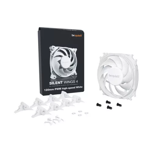 Be Quiet! Cooler 12cm - SILENT WINGS 4 White 120mm PWM high-speed (2500rpm, 31,2dB, fehér)