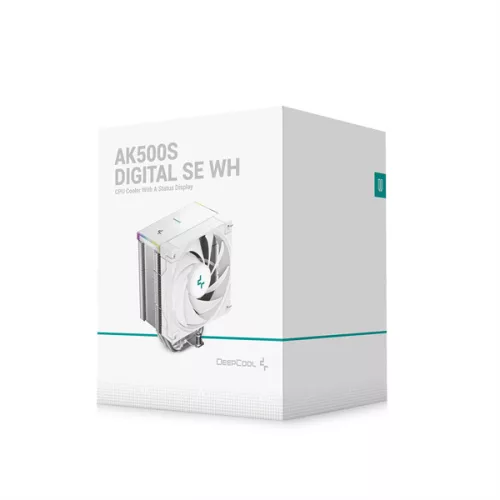 DeepCool CPU Cooler - AK500S DIGITAL SE WH (28dB; max, 117,21 m3/h; 4pin csatlakozó, 5 db heatpipe, 12cm, PWM, fehér)