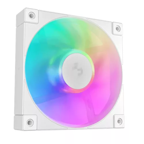 DeepCool Cooler 12cm - FD12 ARGB WH (27,6dB; max. 109,07 m3/h; 3pin csatlakozó; hydro bearing, ház hűtésre, PWM, fehér)