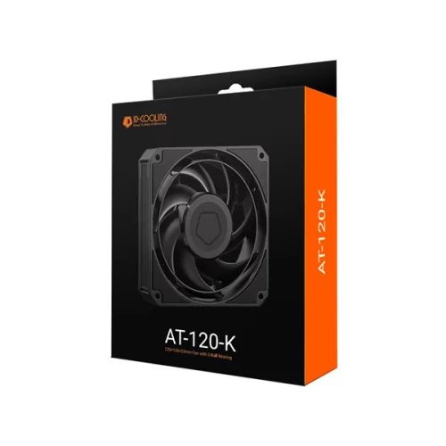 ID-Cooling Cooler 12cm - AT-120-K (36,5dB, max.141,01 m3/h, 4pin, PWM, 12cm, fekete)