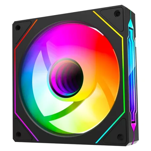 Rampage Cooler 12cm - 7C-120S (max 21,2 dBA, 65,41 m3/h, ház hűtésre, A-RGB LED, fekete)