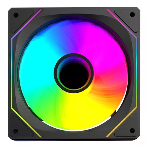 Rampage Cooler 12cm - 7C-120S (max 21,2 dBA, 65,41 m3/h, ház hűtésre, A-RGB LED, fekete)