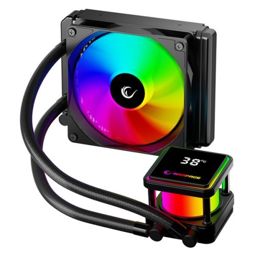 Rampage CPU Water Cooler - INFINITE V120 (36,9dB max., 98,54 m3/h; 12cm, A-RGB LED, fekete)