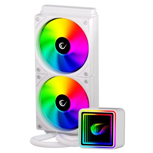 Rampage CPU Water Cooler - INFINITE V240 (36,9dB max., 98,54 m3/h; 2x12cm, A-RGB LED, fehér)
