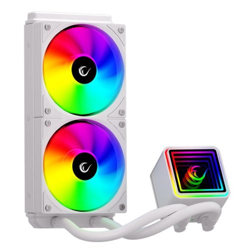 Rampage CPU Water Cooler - INFINITE V240 (36,9dB max., 98,54 m3/h; 2x12cm, A-RGB LED, fehér)