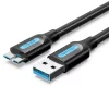Vention USB-A 3.0/M -> Micro USB-B,   ( PVC,fekete), 0,5m,  kábel